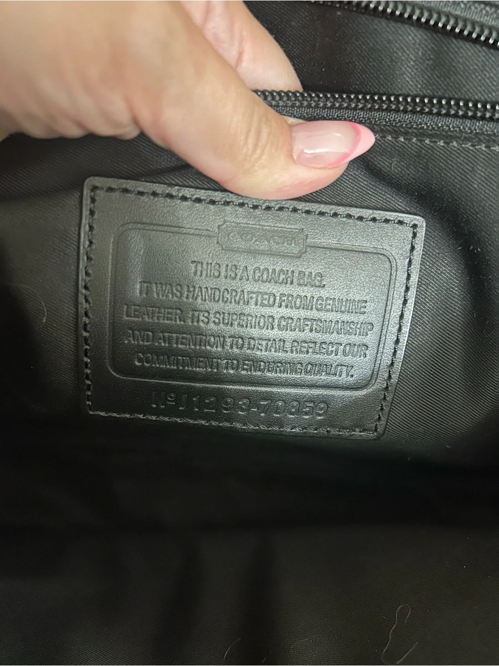 Vintage Coach Black Leather Briefcase with Front Pockets